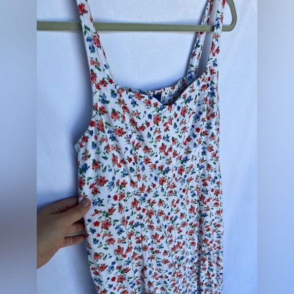 Old Navy Floral Midi Dress Linen Blend size Large - Picture 4 of 8